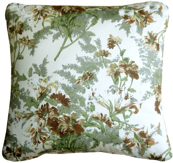 Brookside Garden Green 17x17 Throw Pillow