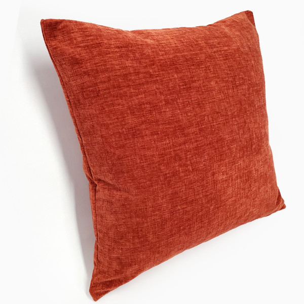 Venetian Velvet Earthen Orange Throw Pillow 20x20