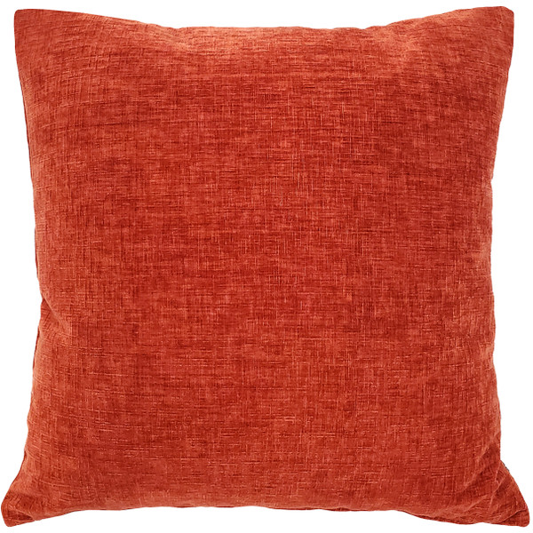 Venetian Velvet Earthen Orange Throw Pillow 20x20