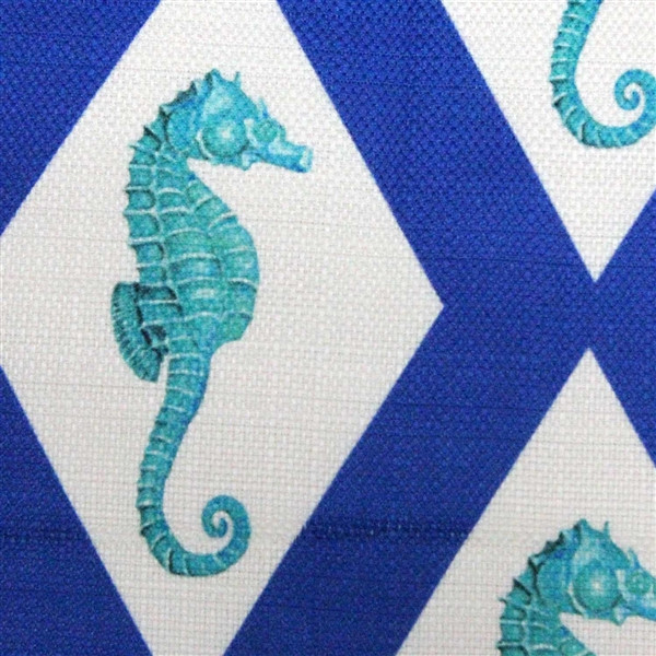 Capri Blue Argyle Seahorse Throw Pillow 20x20