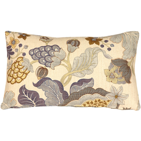 Harvest Floral Blue 12x20 Throw Pillow