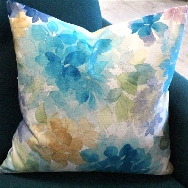 May Flower Blue Throw Pillow 20X20