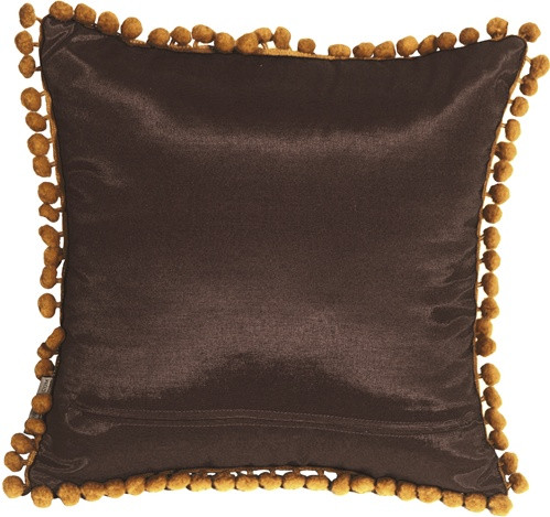 Bohemian Blossom Brown and Ocher Throw Pillow