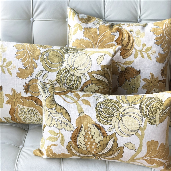 Harvest Floral Yellow Throw Pillows