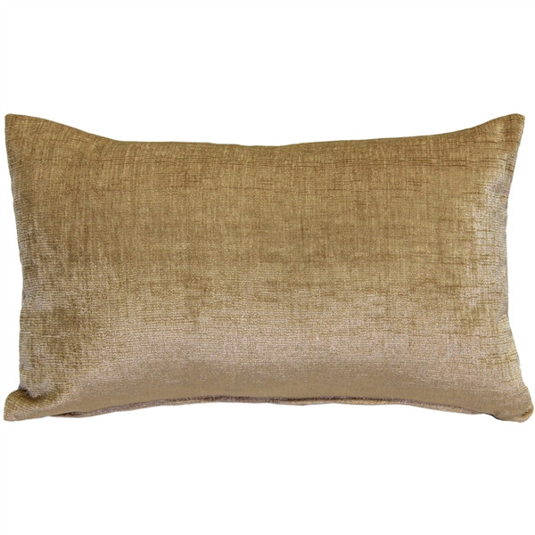 Venetian Velvet Golden Brown Throw Pillow 12x20