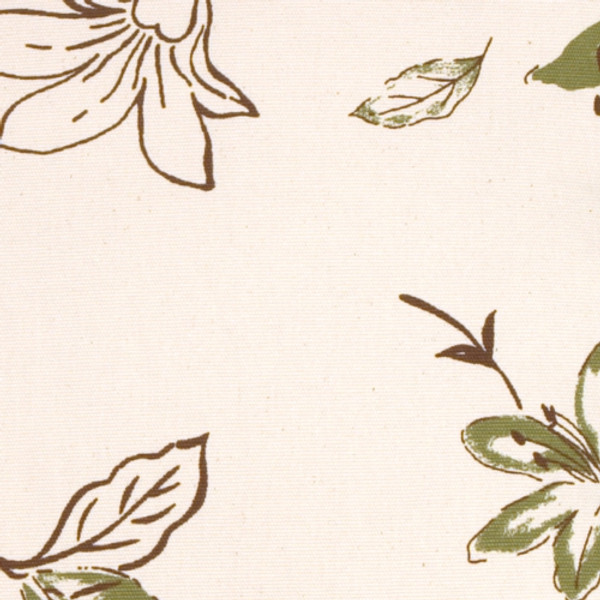 Green Lilies with Chocolate Leaves on Cream Throw Pillow