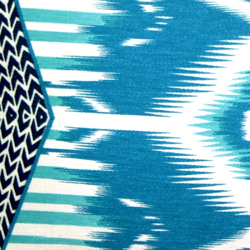 Electric Ikat Teal 15x27 Throw Pillow