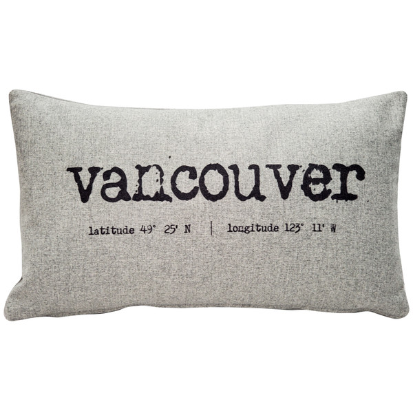 Vancouver Gray Felt Coordinates Pillow 12x19