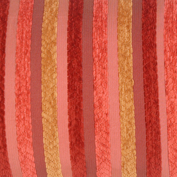 Chenille Stripes in Raspberry and Caramel Accent Pillow 1