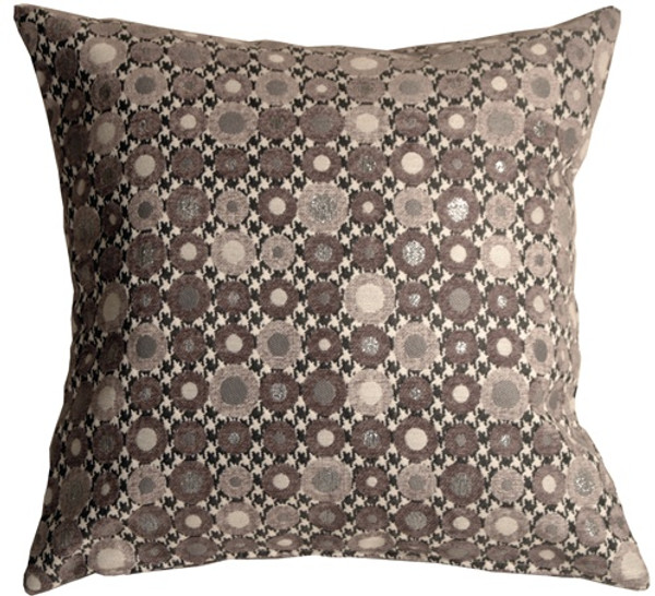 Houndstooth Spheres 18x18 Gray Throw Pillow