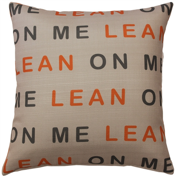 Lean On Me Orange Throw Pillow 17x17