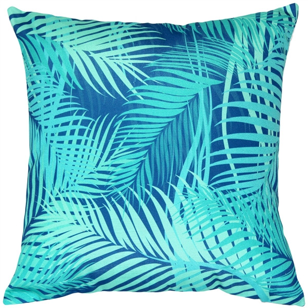 Turquoise Palm Throw Pillow 20x20