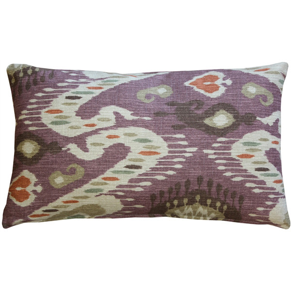 Solo Mulberry Ikat Throw Pillow 12x20