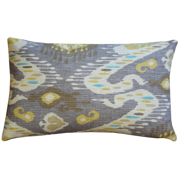 Solo Gray Ikat Throw Pillow 12x20