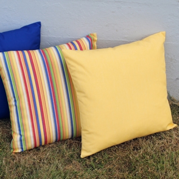 at Home Butter Yellow Canvas Outdoor Square Throw Pillow, 16