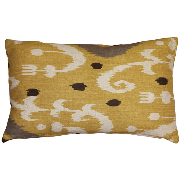 Indah Ikat Yellow 12x20 Throw Pillow from Pillow Decor