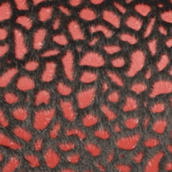 Pebbles in Red 18x18 Faux Fur Throw Pillow