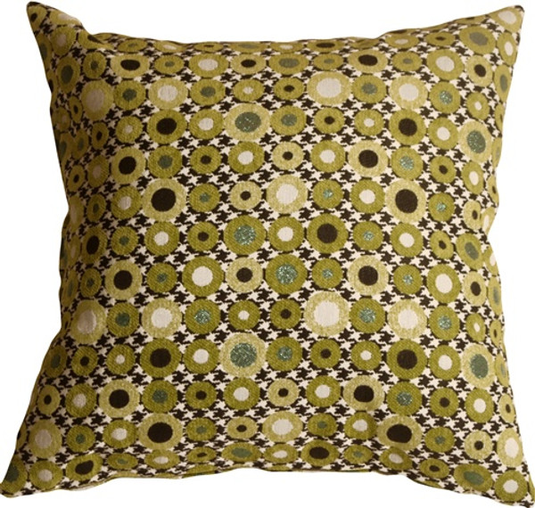 Houndstooth Spheres 18x18 Green Throw Pillow