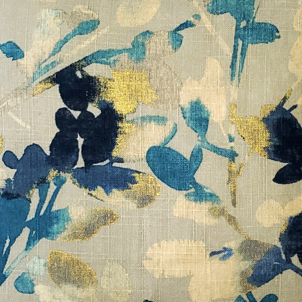 Linen Leaf Indigo Throw Pillow 20x20