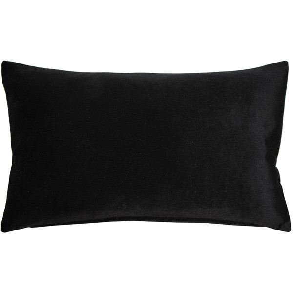 Castello Black 12x20 Inch Rectangular Velvet Throw Pillow