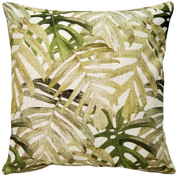 Pattaya Green Palm 20 Inch Square Throw Pillow - Pillow Decor