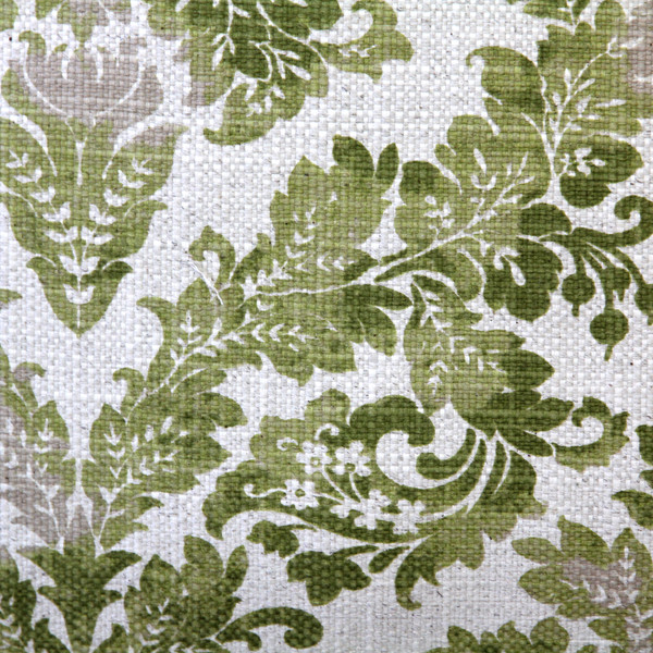 Calliope Green Damask Pattern  20 Inch Square Throw Pillow Fabric