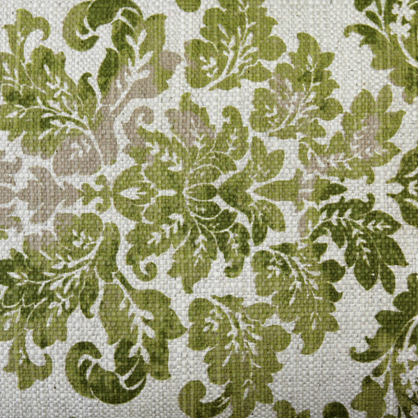 Calliope Green Damask Pattern  12x20 Inch Rectangular Throw Pillow Fabric