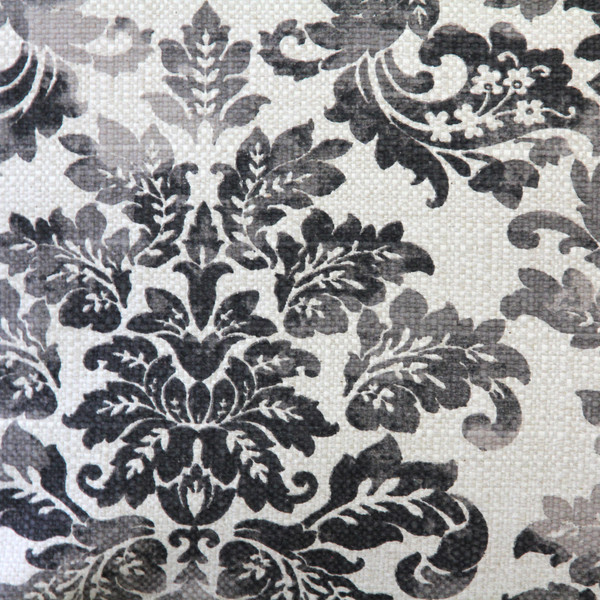 Calliope Gray Damask Pattern  12x20 Inch Rectangular Throw Pillow Fabric