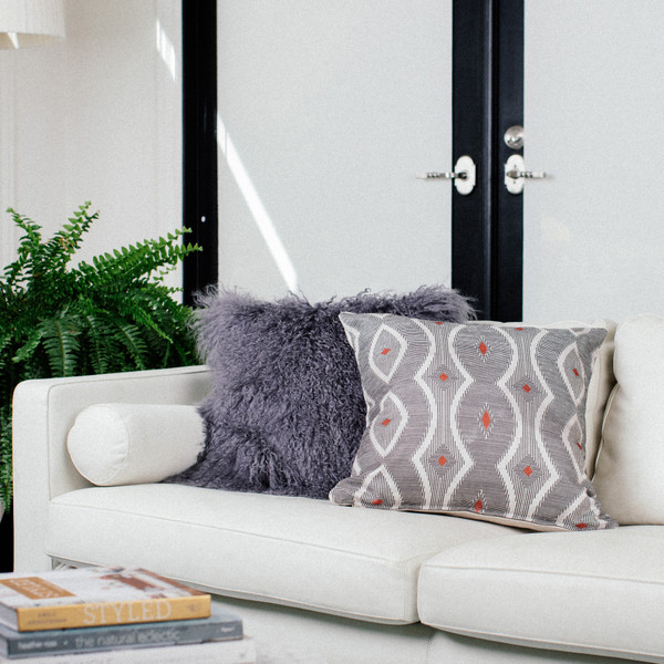 Desmond Red Diamond 19 Inch Square Pillow