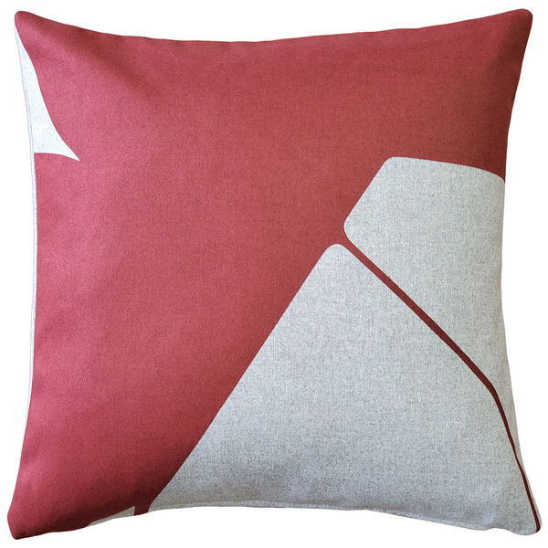 Boketto Spanish Red 19 Inch Square Throw Pillow Fabric from Pillow Decor