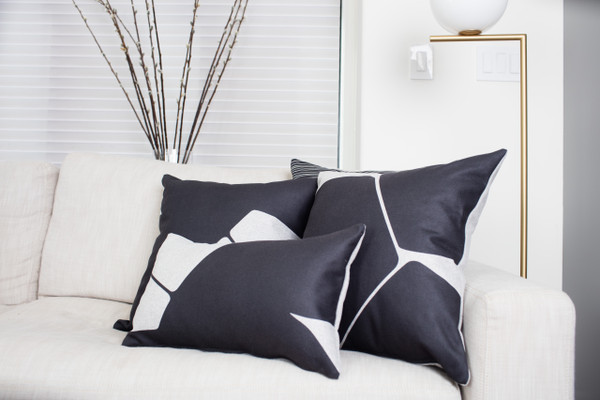 Petra & Co. Boketto, Meraki and Aurora Throw Pillows in Charcoal Black