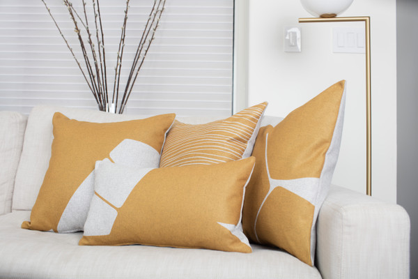 Petra & Co. Boketto, Meraki and Aurora Throw Pillows in Renaissance Yellow