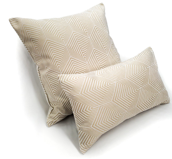 Sahara Cream and Gold Textured Throw Pillows