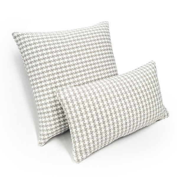 Coco Jicama Houndstooth Outdoor Throw Pillow 19x19 and 12x19