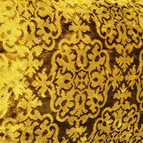 Artemis Gold Velvet Throw Pillow 20x20 Fabric