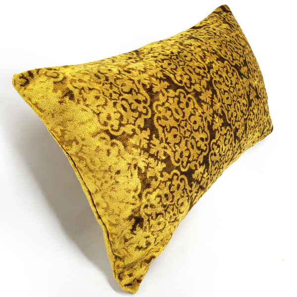 Artemis Gold Velvet Throw Pillow 12x20