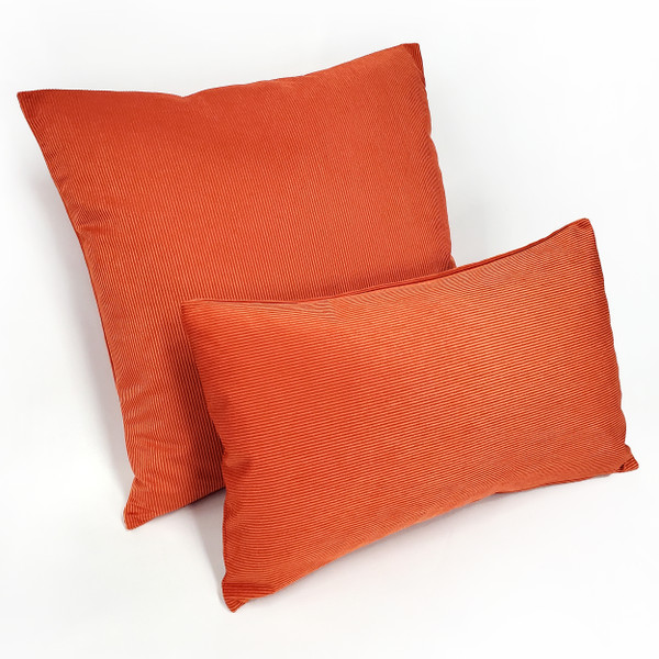 Liminal Koi Orange Striped Velvet Throw Pillow 19x19 Inch Square and 12x19 Inch Rectangular