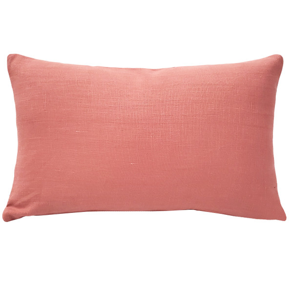 Tuscany Linen Deep Blush Throw Pillow 12x19