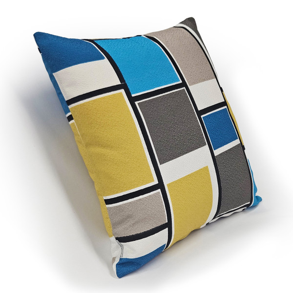 Retro Mid-Century Rectangles Throw Pillow 21x21