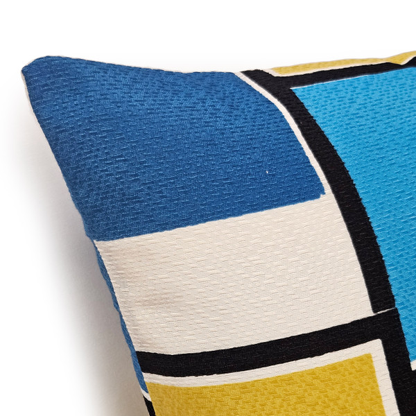 Retro Mid-Century Rectangles Throw Pillow 21x21