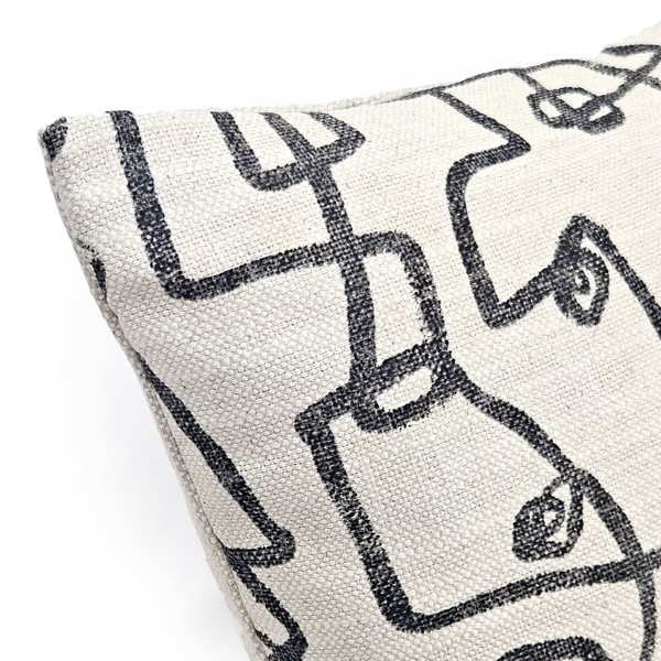 Speak Easy Charcoal Throw Pillow 20x20