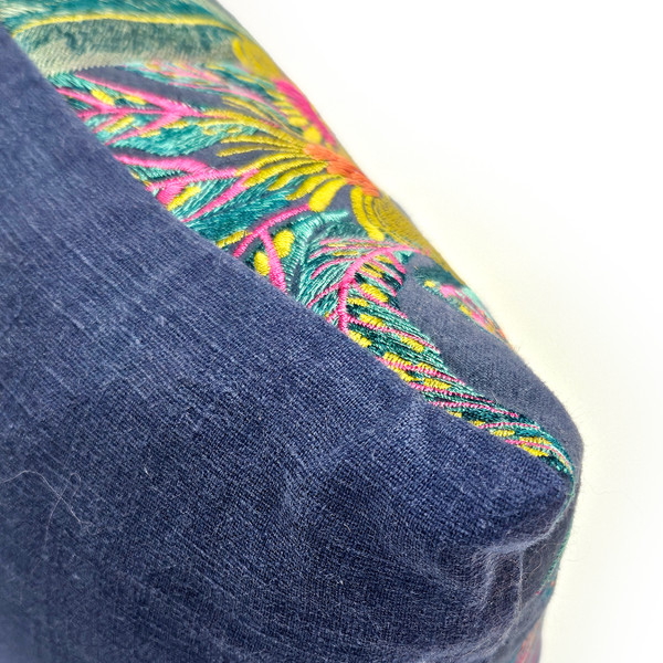 Abelia Embroidered Floral Throw Pillow 22x22