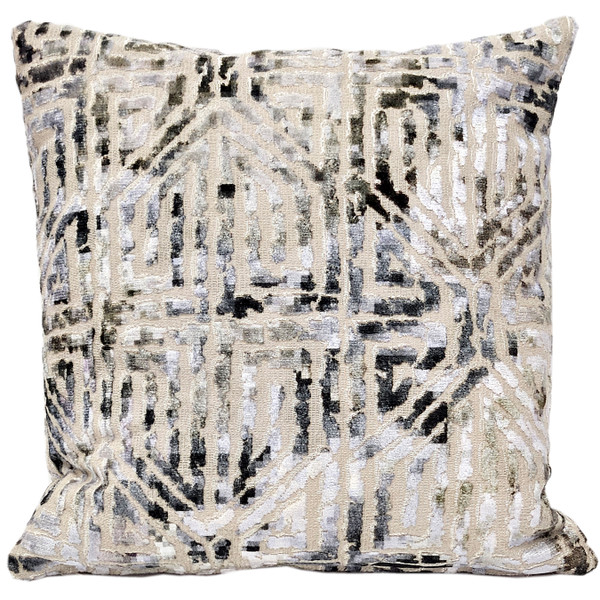 Geometric Maze Velvet Throw Pillow