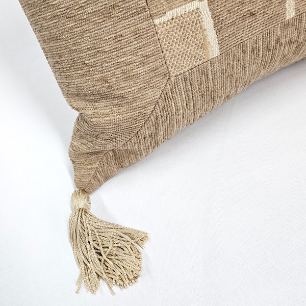 Coffee Cubes Tassel Throw Pillow 17x17