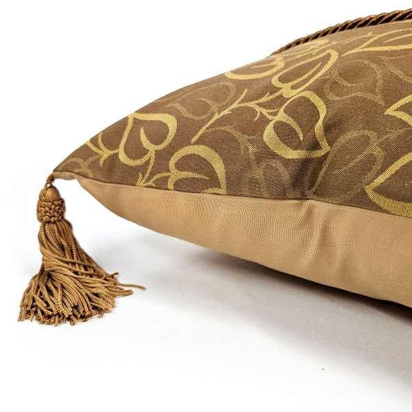Indravati Gold Leaf Throw Pillow 17x17