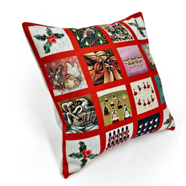 Twelve Days of Christmas Throw Pillow
