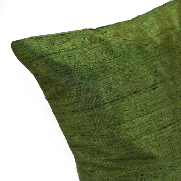 Sankara Avocado Green Silk Throw Pillow 16x16