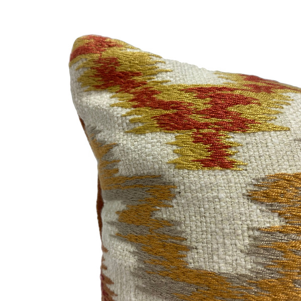 Rust & Gold Geometric Square Pillow 18x18