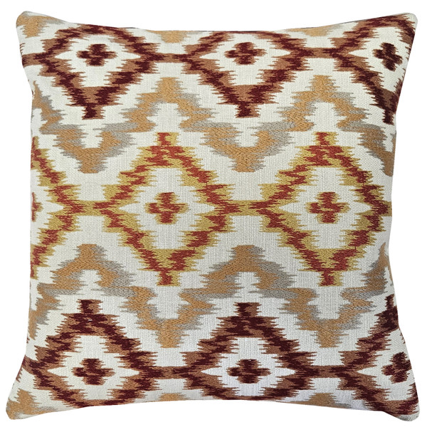 Rust & Gold Geometric Square Pillow 18x18