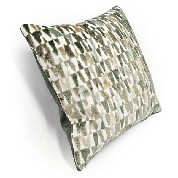 Mixed Greens Velvet Throw Pillow 18x18